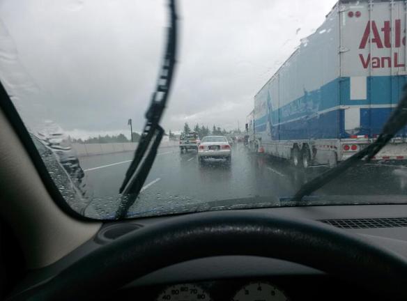 Driving through Tacoma at rush hour, in the rain, was actually very relaxing after four days of working my butt off getting ready to move. Here there was no need to hurry.